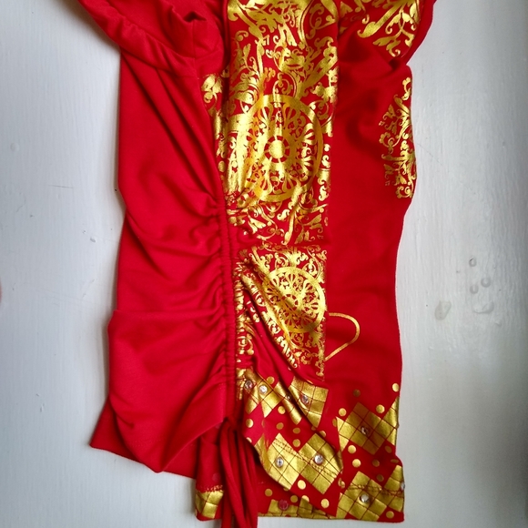 Y2K Vintage Baby Phat Red and Gold Debut KLS Designer Tee NWOT - Picture 6 of 16